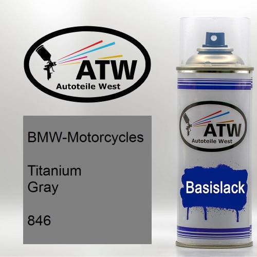 BMW-Motorcycles, Titanium Gray, 846: 400ml Sprühdose, von ATW Autoteile West.